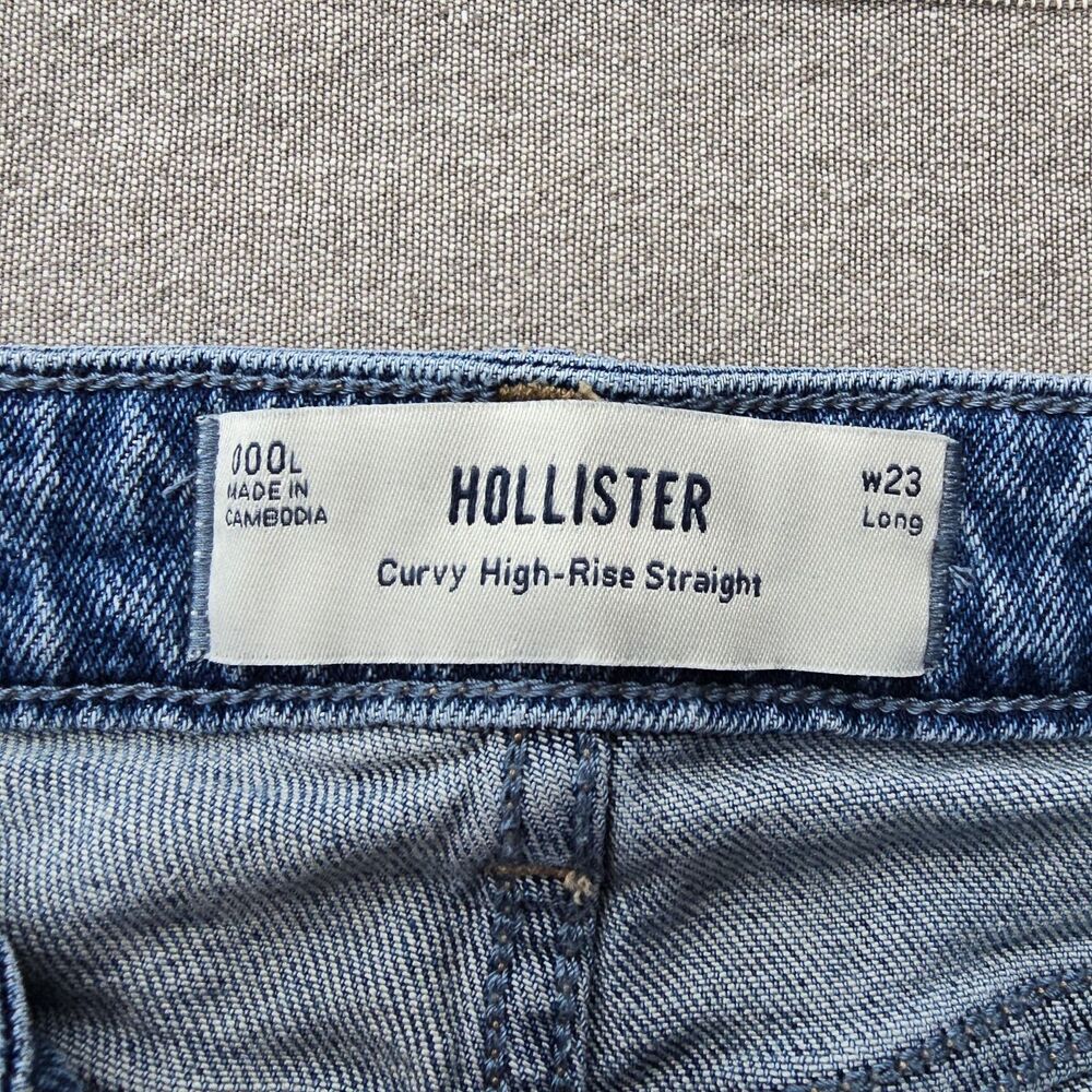 Women’s Hollister Curvy Ultra High-Rise Straight Leg Denim Jeans Size 000L W23L - Picture 4 of 7